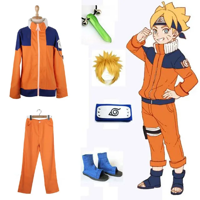 Costume Set Наруто Ураганные Хроники Наруто Узумаки 1st косплей костюм взрослые мужчины Необычные Вечерние униформа наряд с оружием реквизит для Хэллоуина Костюм - Цвет: Costume Set
