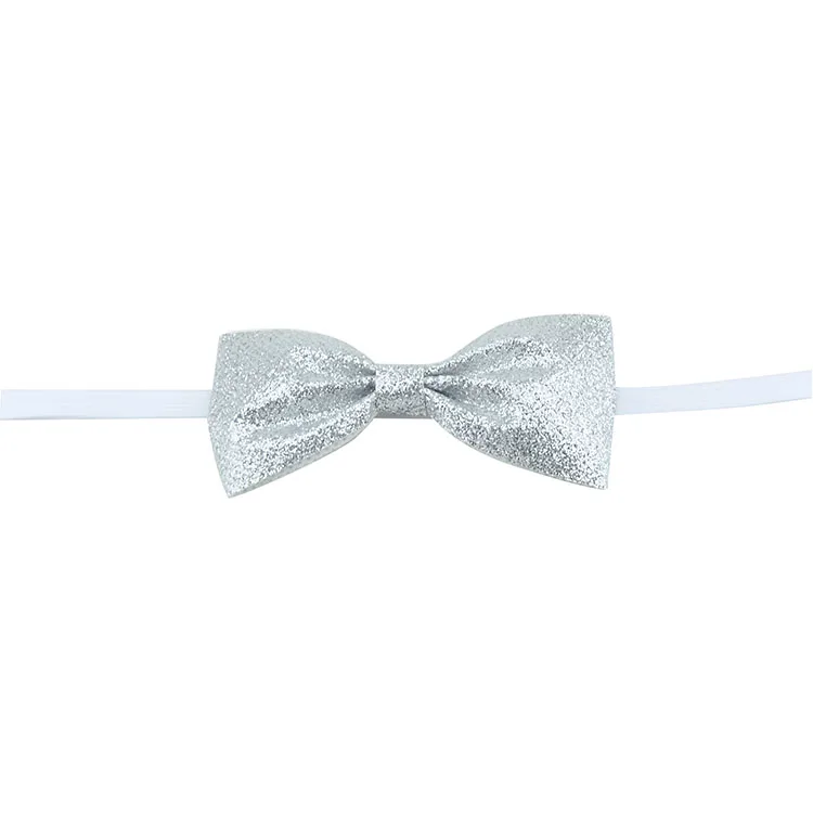

40 pcs/lot , Glitter Bow on Skinny Elastic headbands