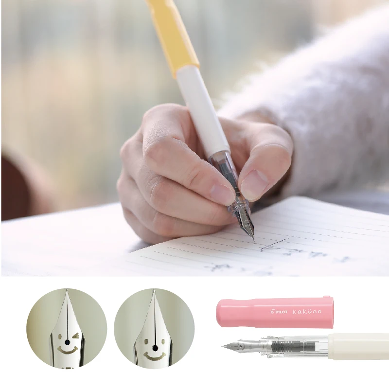

Pilot Fountain Pens Namiki Cartridge KAKUNO Smile Face Tips 0.3mm/0.4mm/0.6mm Japanese Pen for Student, Office, Small Gift FKA