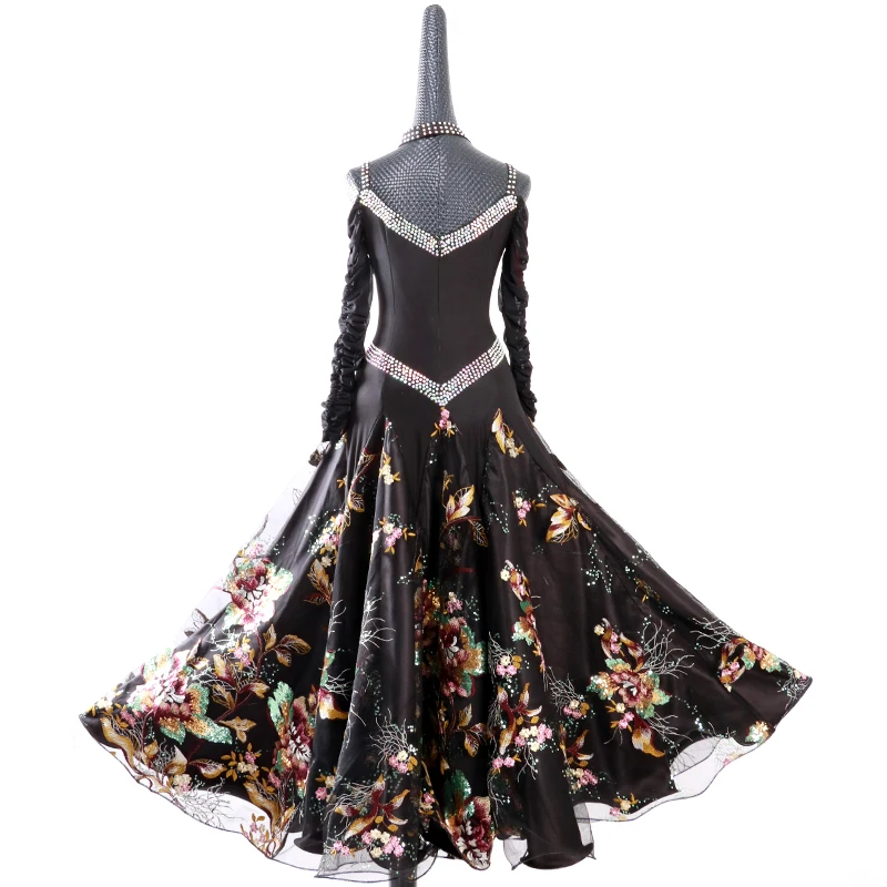 Ballroom Dance Dress For Women High Quality Competition Dresses Modern Waltz Tango Standard Costume blue black LXT545 | Тематическая