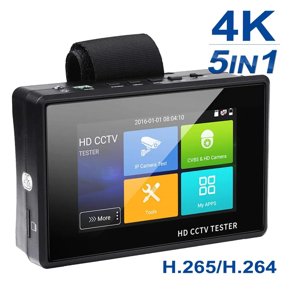 Anpviz 4 дюймов К H.265 IP/CVBS/CVI/TVI/AHD по 5 в 1 CCTV IP Камера Тестер монитор 5MP тестирование