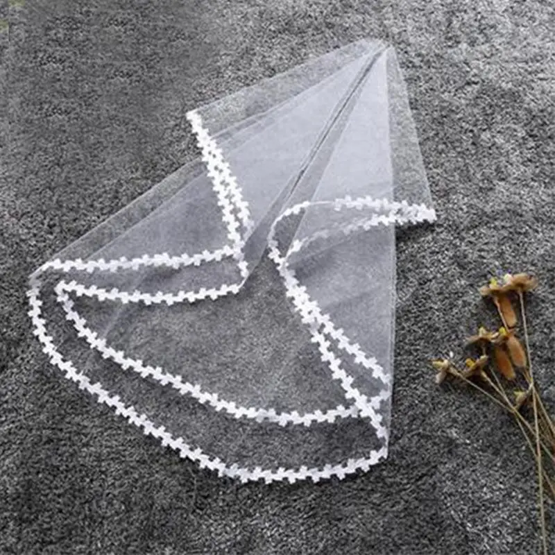 90 110 см женский свадебный однослойный соборный короткий Свадебный вуаль