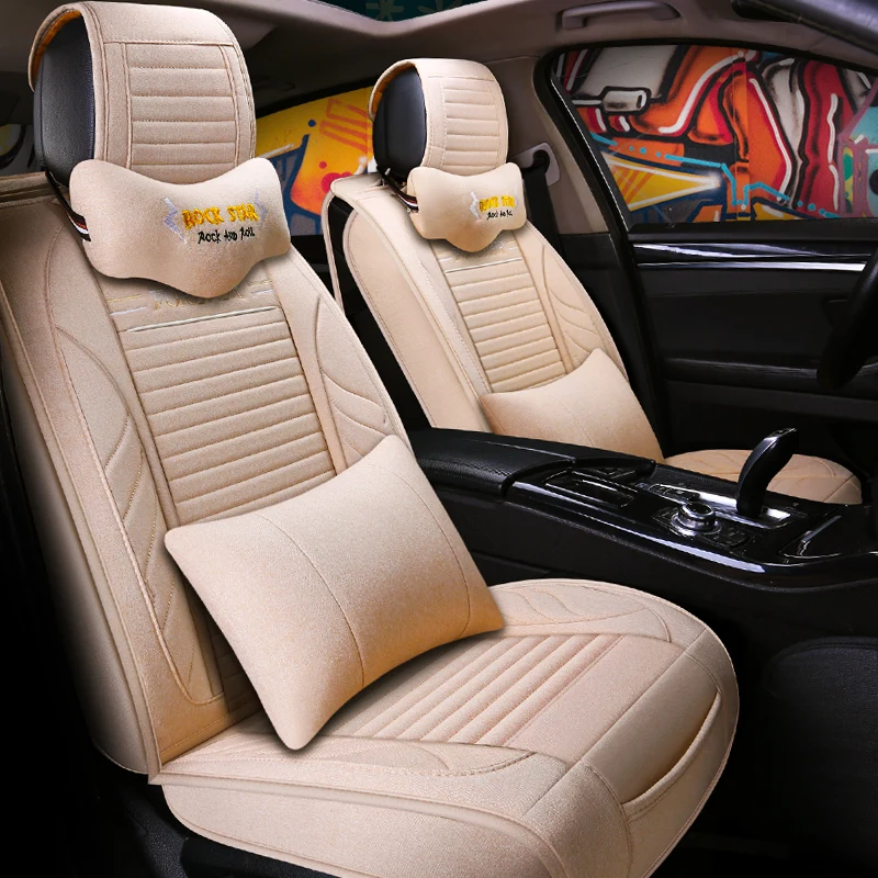 Универсальный льняное волокно автомобильные чехлы для сидений автомобиля Toyota
