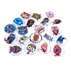 Круглый стеклянный кабошон с цветным рисунком совы, фурнитура и компоненты для изготовления ювелирных изделий своими руками, 20 шт.лот, 18 мм, 20 мм, 25 мм, T024