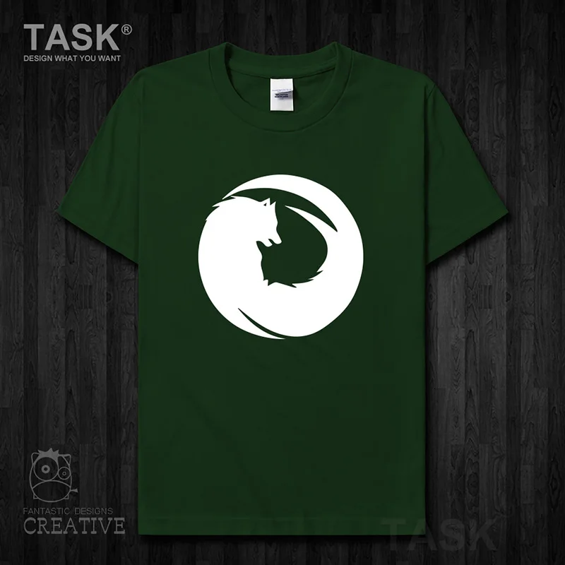 Creative Wolf Totem funny print men's t-shirt short sleeve clothes o-neck comfort cotton casual tops Harajuku Streetwear 06 0003 | Мужская