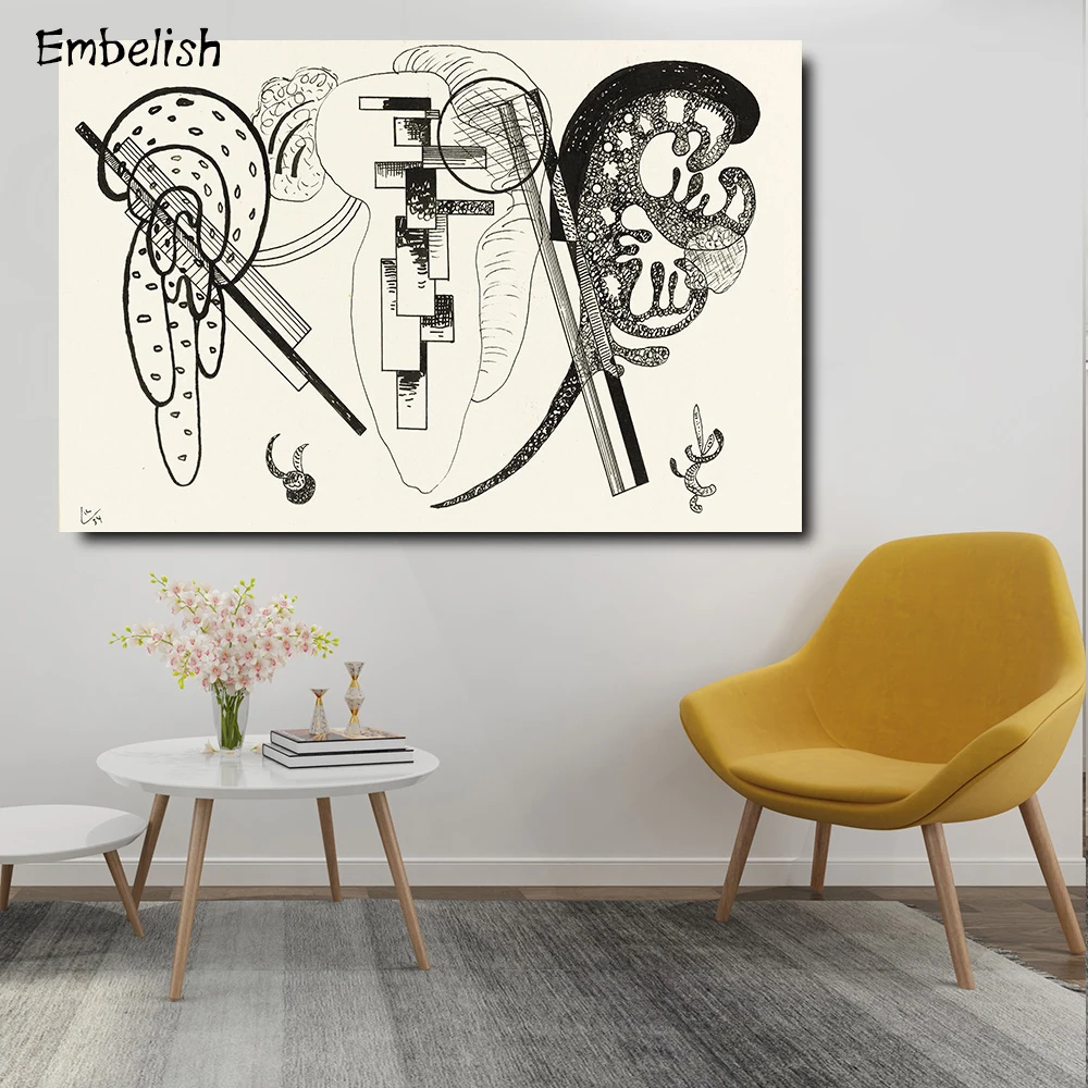

Embelish 1 Pieces WWassily Kandinsky Artworks For Living Room HD Canvas Oil Paintings Wall Art Pictures Bedroom Posters Framed