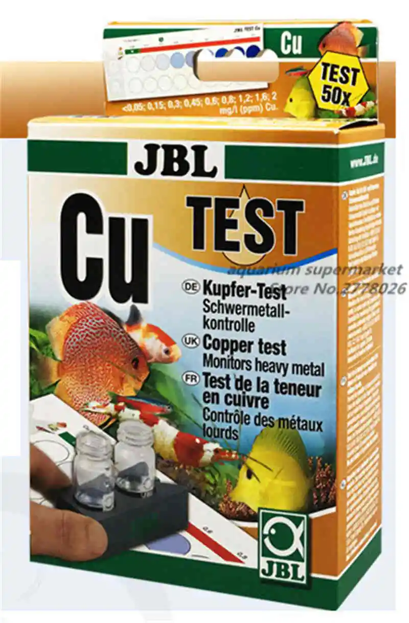 JBL тест-агент для воды комплект PH NO2 NO3 Ca Mg Cu O2 CO2 PO4 NH4 GH KH Fe аквариум для свежей воды - Цвет: Cu