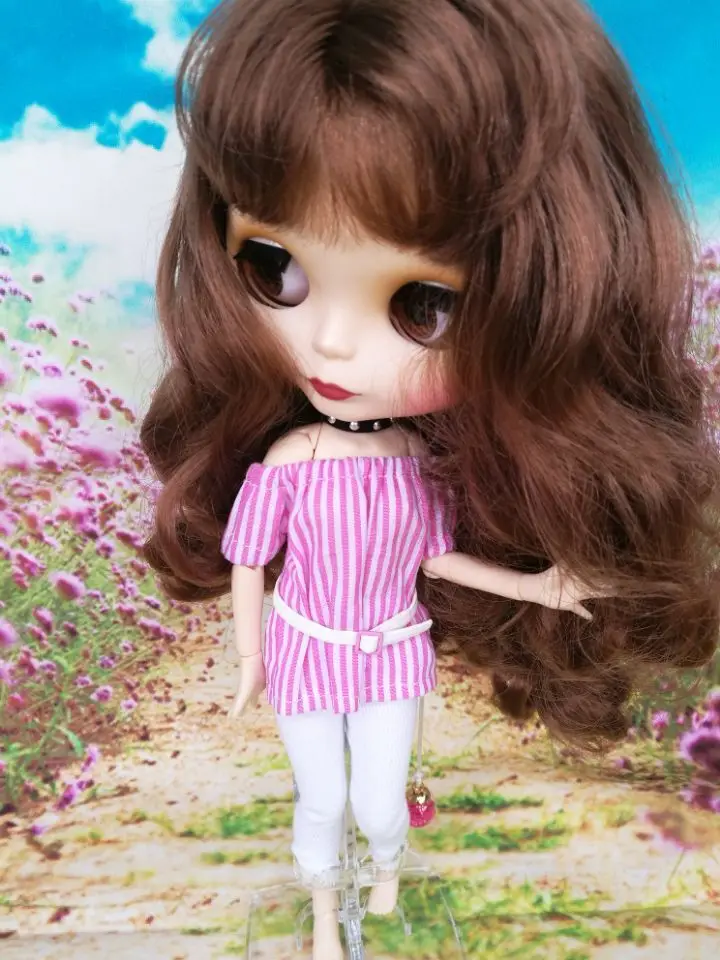 1/6 blyth кукольные аксессуары для одежды 3 шт./компл. Модные топы + брюки пояс