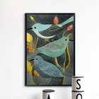 Элегантный поэзия животные птицы Соловей Ретро Декор холст креативное искусство Стиль Рисунок, напечатанная картина постер настенное искусство домашний декор