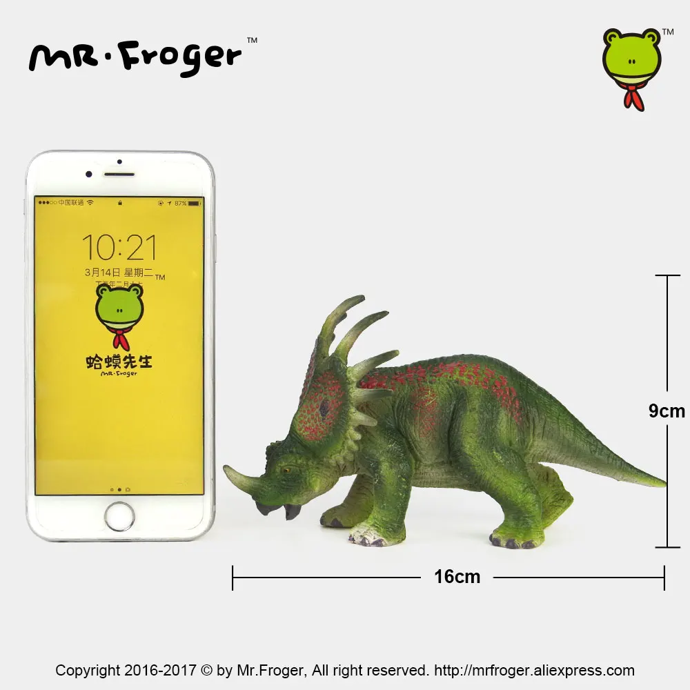 Mr. Froger Styracosaurus динозавр зеленая модель трицератопса ПВХ фигурка доистория