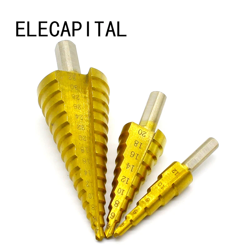 Профессиональные ступенчатые конические сверла 3 шт./лот из быстрорежущей стали