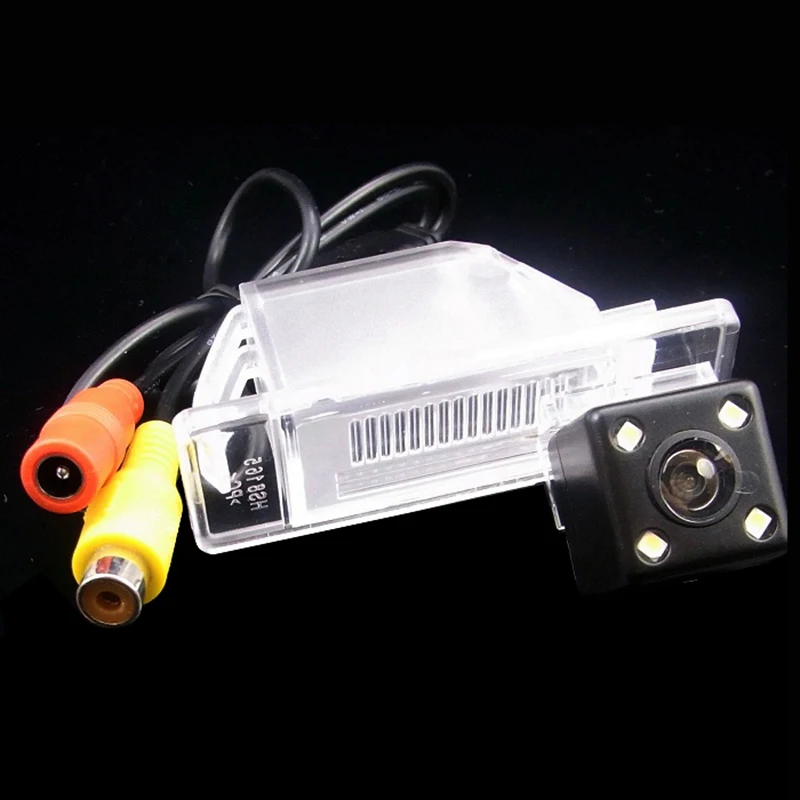 white with LED CCD HD Автомобильная камера заднего вида для peugeot 408 308 307cc 301 peugeot RCZ 307 Cross 2C хэтчбек динамическая траектория треков камера - Название цвета: white with LED