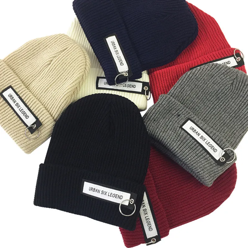 Шапка с принтом шапка кольцами Мужская шерстяная женская вязаная Skullie модная