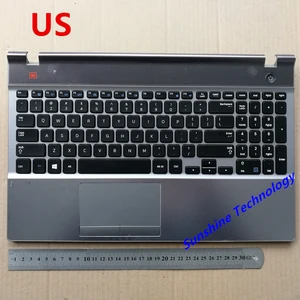 СШАВеликобританиярусскийТурциялатинскаяКанада новая клавиатура для ноутбука с тачпадом palmrest для Samsung NP550P5C 550P5C BA75-03738D серебристый