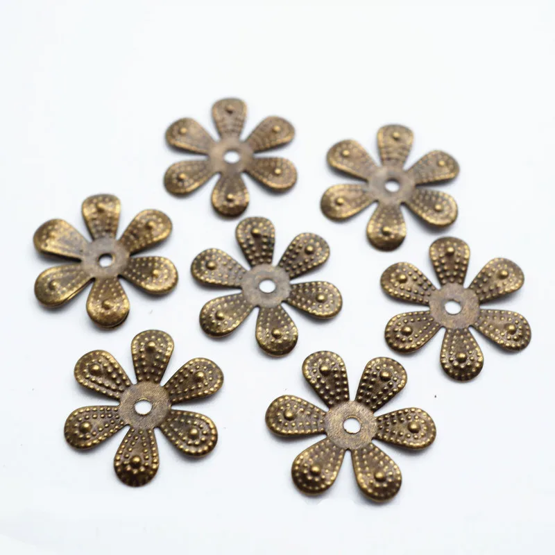 

18MM Silver/Gold/Antique bronze Beads Flower Caps Findings Fit Round Beads Jewelry Making Accessories 50pcs HK123