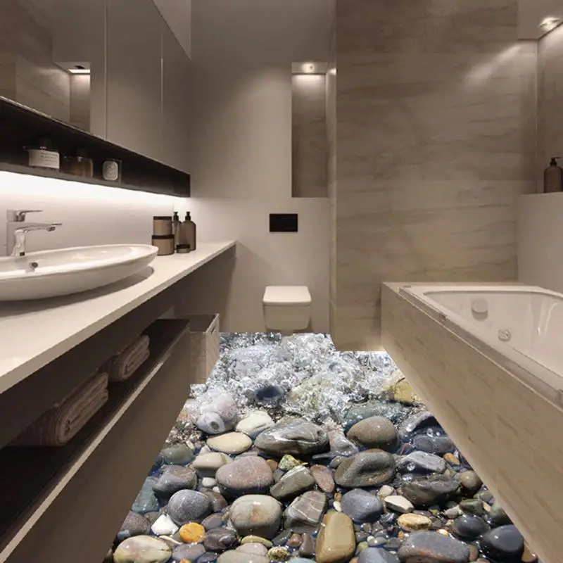 50x70 см ПВХ Кухня Ванная комната съемный водонепроницаемый стикер стены 3D эффект Пол Стикер