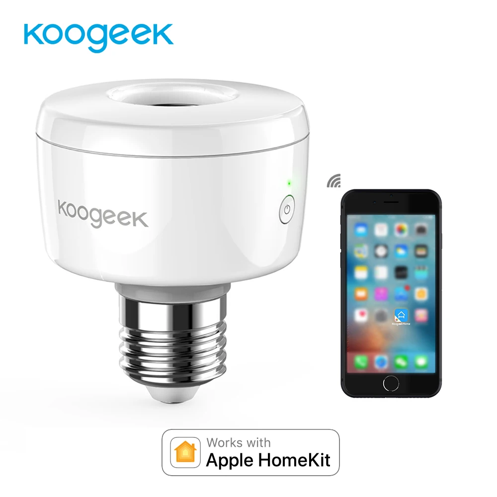 Koogeek Wifi умная розетка, светильник, адаптер, E26, умная лампа, база для Apple HomeKit Siri, умный пульт дистанционного управления [только для IOS]
