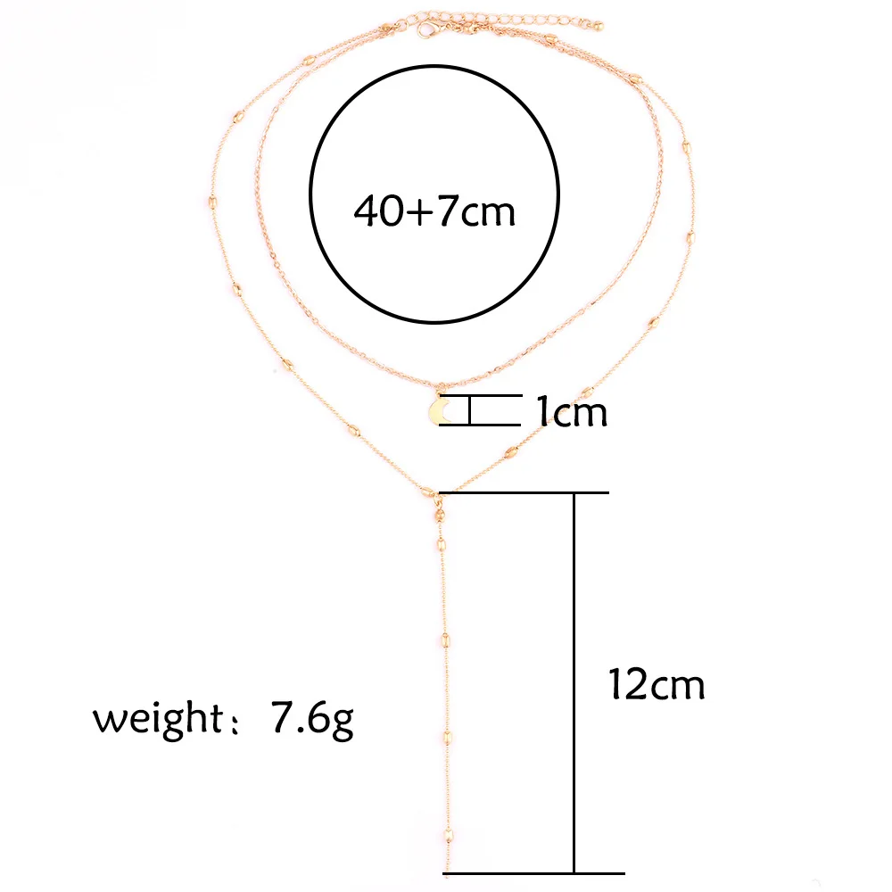Богемные украшения Многослойные Бусины полумесяц колье подвеска цепочка для