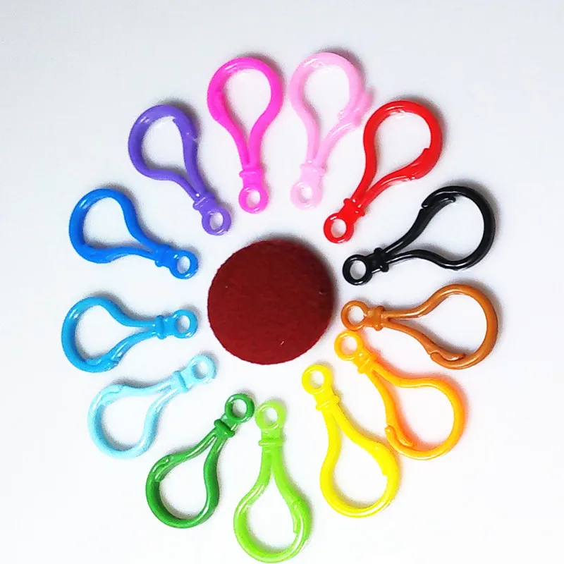 100 шт./упак. смешанные Цвет лампа в форме Пластик Омаров ключевая застежка крючок