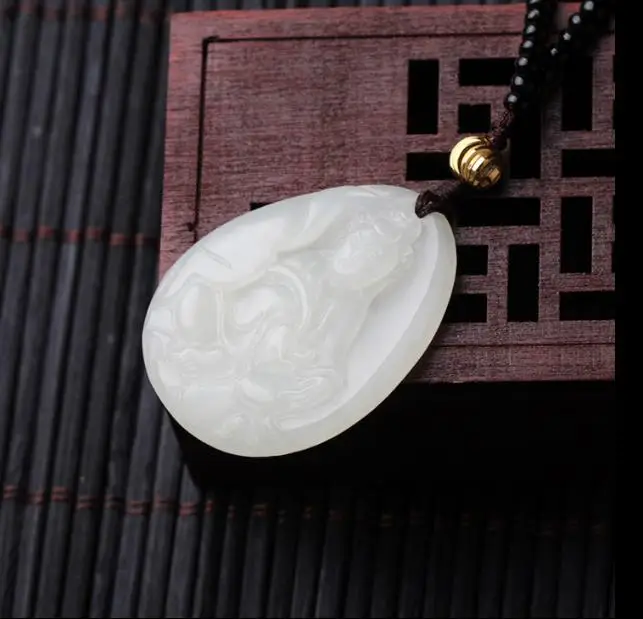 Hetian Yuqing Bai Yu Guanyin Будда Гонг Гуаньинь общественные кулоны Мужчины и женщины