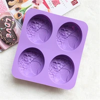 50pcs 4 hole butterfly love flower food grade silicone soap mold 3d pudding jelly molds diy baking w9881