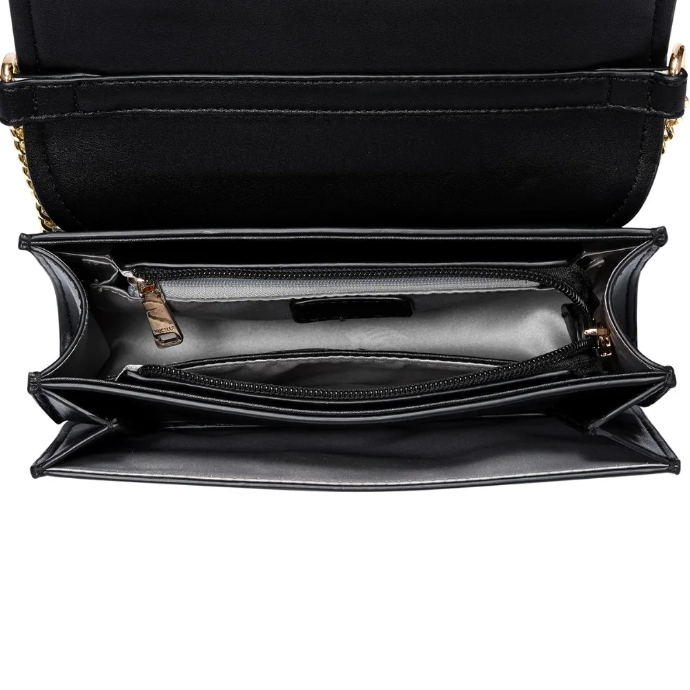NUCELLE Brand Women's Leather Messenger Bag Ladies Fashion Chains Shoulder Purse Female Brief Flap All-match Crossbody Bags | Багаж и