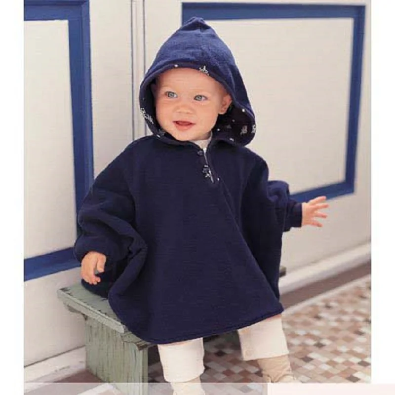 Зимняя одежда для маленьких мальчиков Двустороннее пальто новорожденных пончо