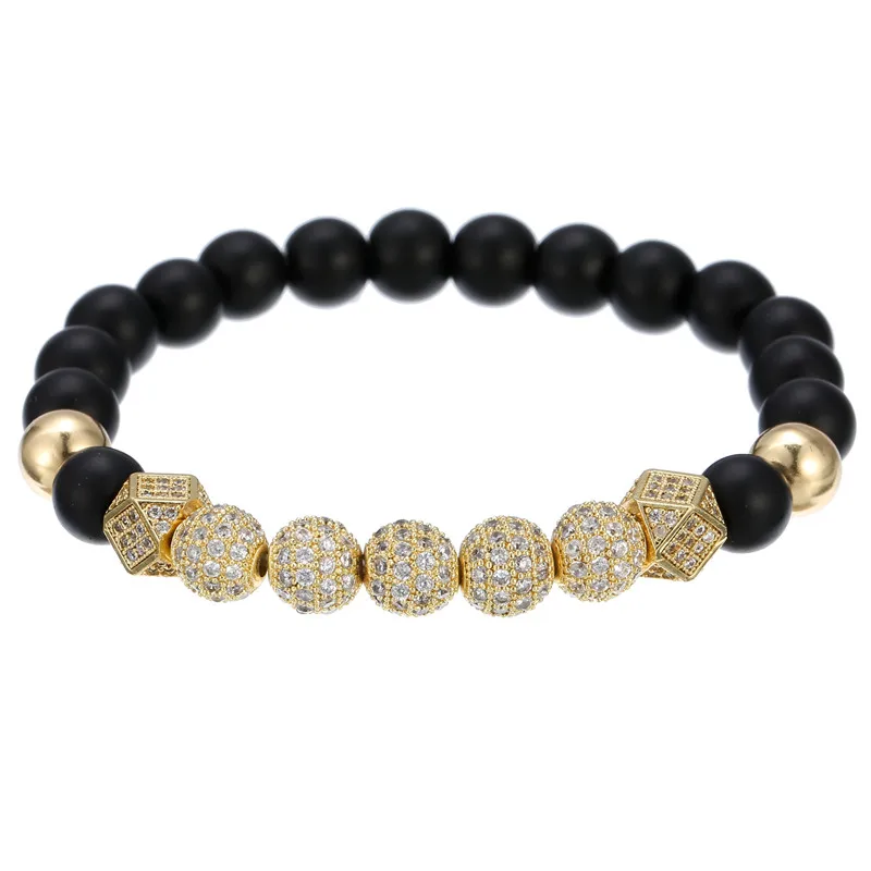 Набор браслетов для женщин и мужчин 2 шт./компл. черная матовая подвеска в виде