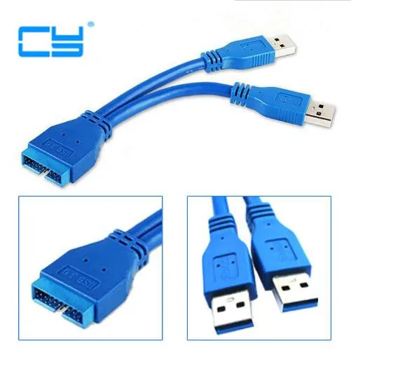 USB 3 0 революционная проводка 20pin материнская плата розетка к 2 портам внешний