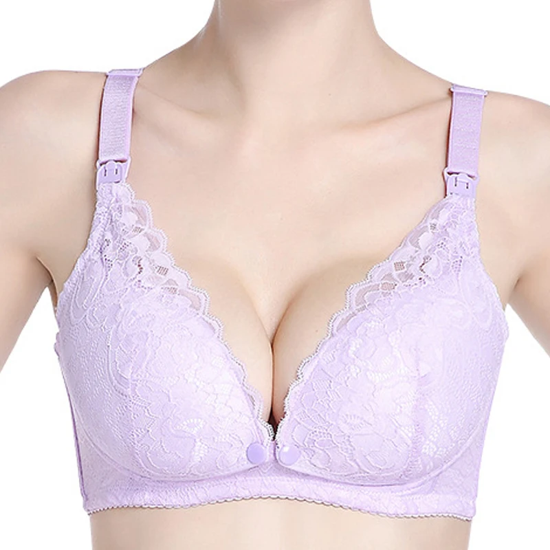 Maternity Nursing Lace Bra for Pregnant Women Breast Feeding Bras Ultra Soft Cotton Pregnancy Underwear Front Open 34-40 B C | Мать и
