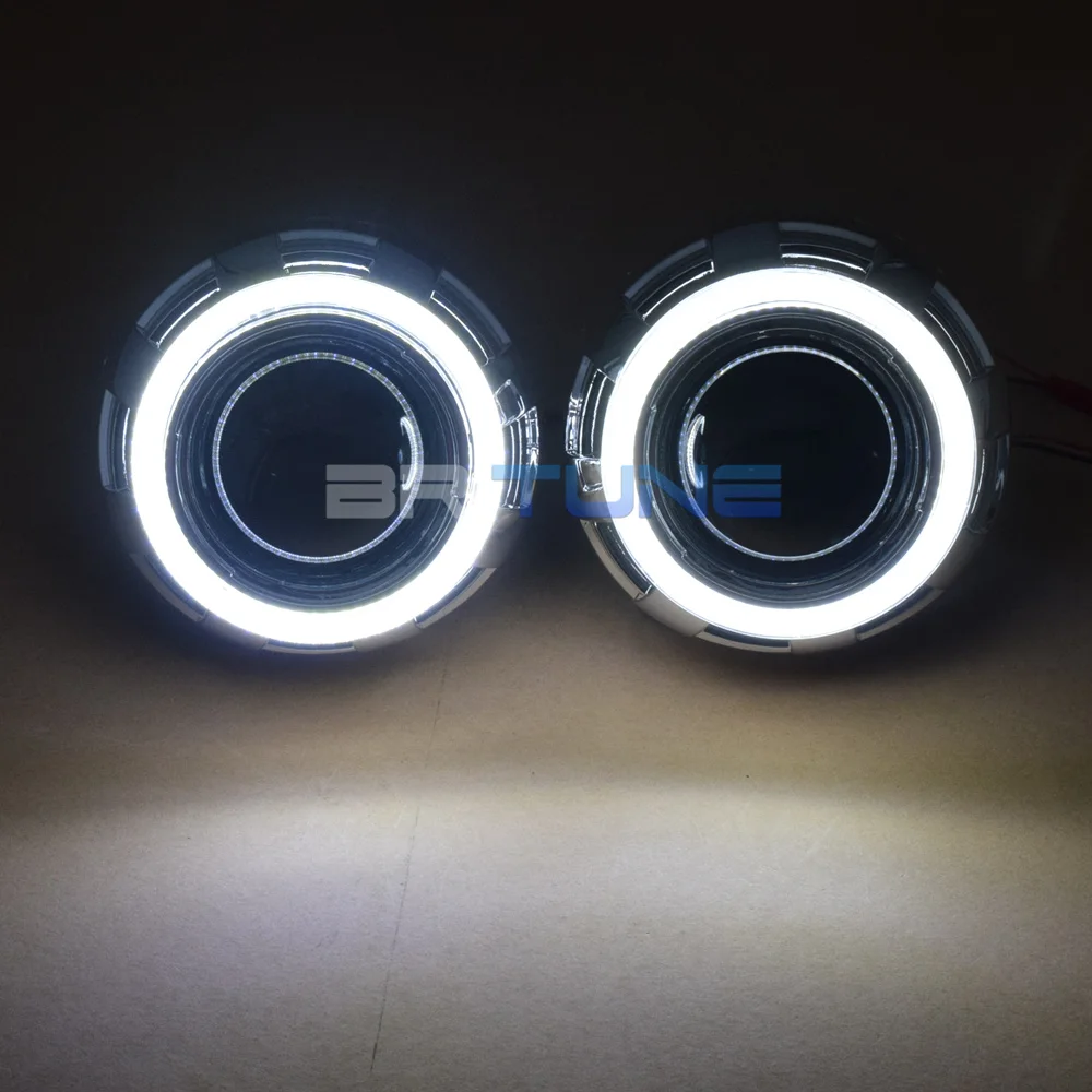 Линзы для фар Биксеноновые линзы 3,0 D2S HID проектор ангельские глазки COB светодиодный Halo комплект для H4 автомобильные аксессуары модифицированный стиль LHD RHD
