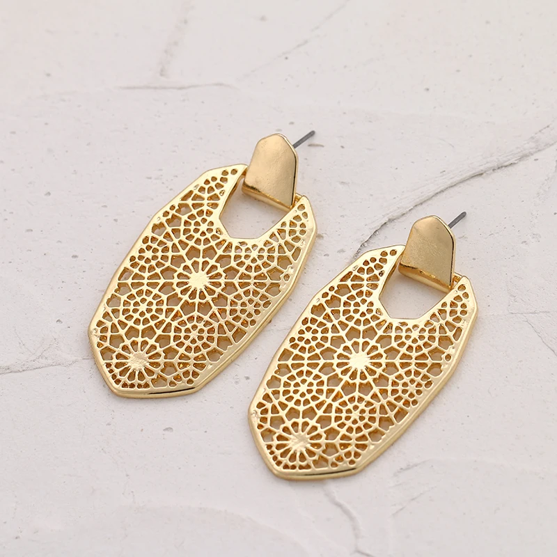 YMYW изысканные винтажные полые цветочные геометрические серьги-подвески в форме