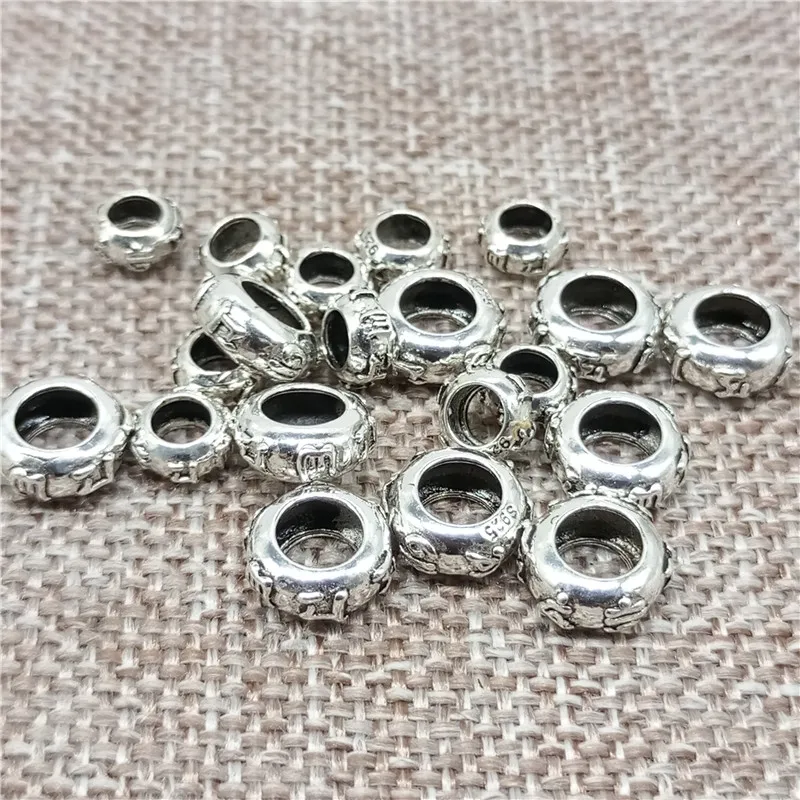 Серебряные бусины Om для ожерелья и браслета разделители с бусинами Мани Падме