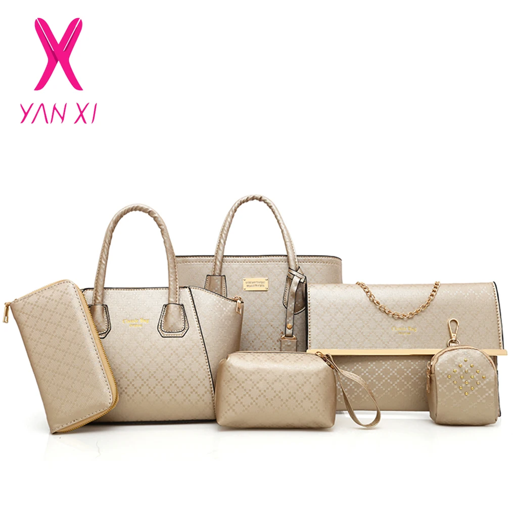 YANXI 6 шт./компл. женская новая сумка композитная модная на плечо с ромбовидной