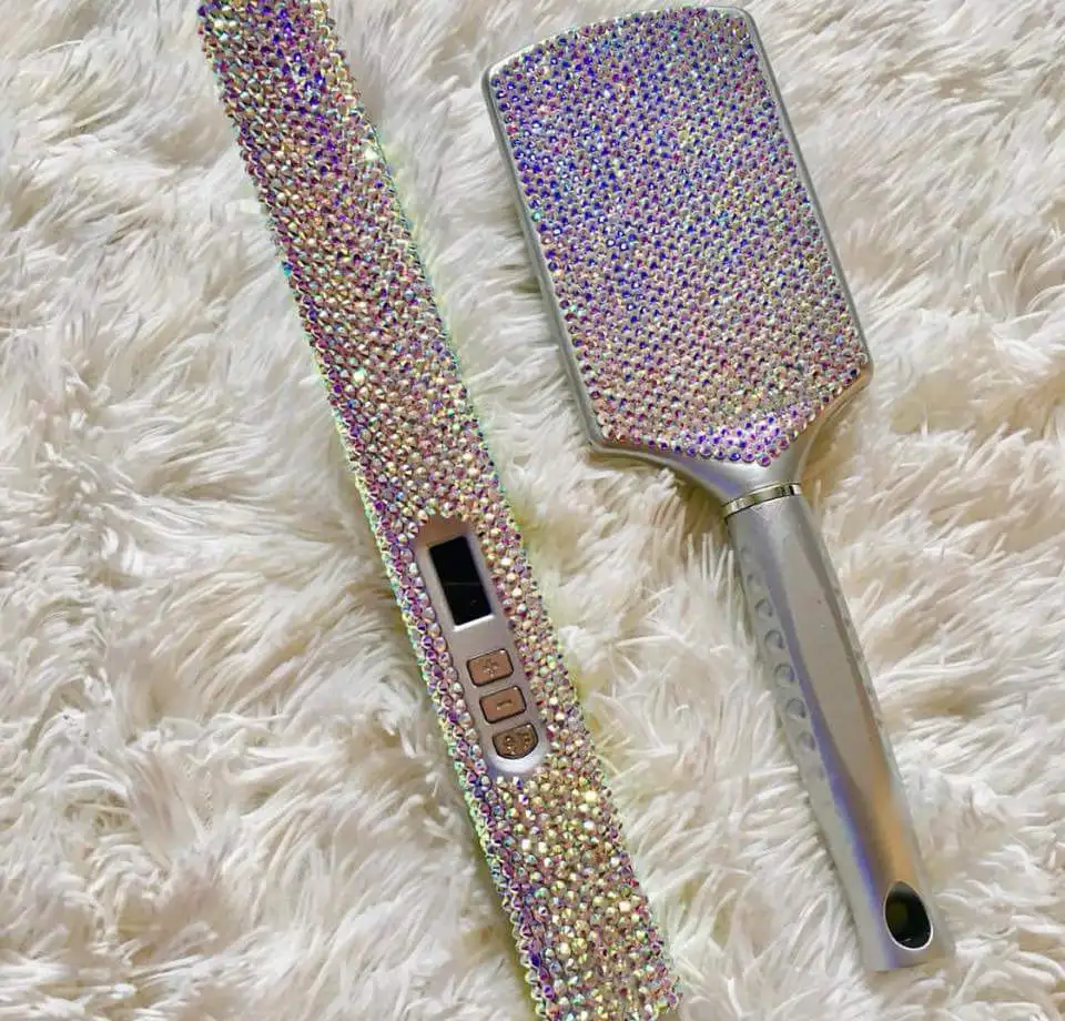 2 item bundle set-A Кристалл волос горячие инструменты Bling кристалл выпрямитель для волос Алмазная плойка набор волшебных палочек Кристалл фен для волос Бутик волос - Цвет: 2 item bundle set-A