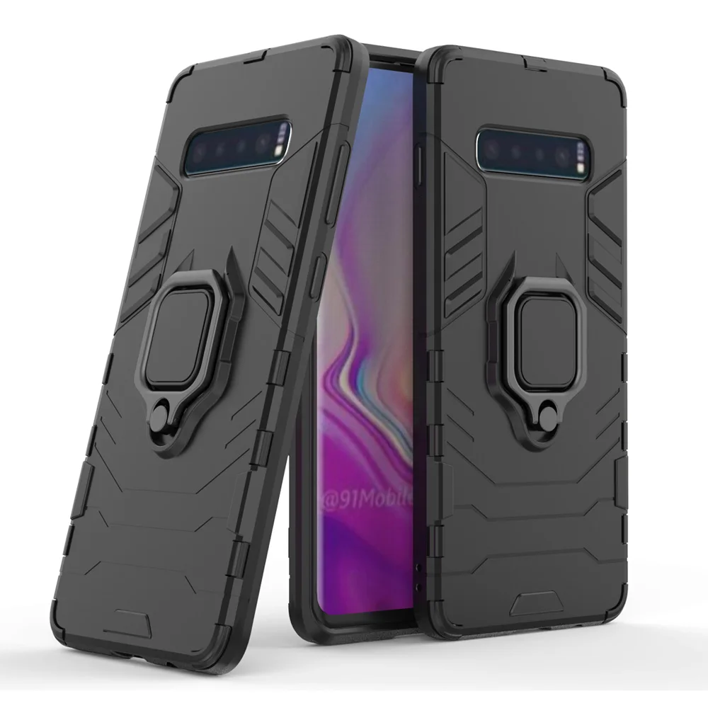 Чехол для Samsung Galaxy S10 S10e Lite + двухслойный чехол с магнитным кольцом и подставкой