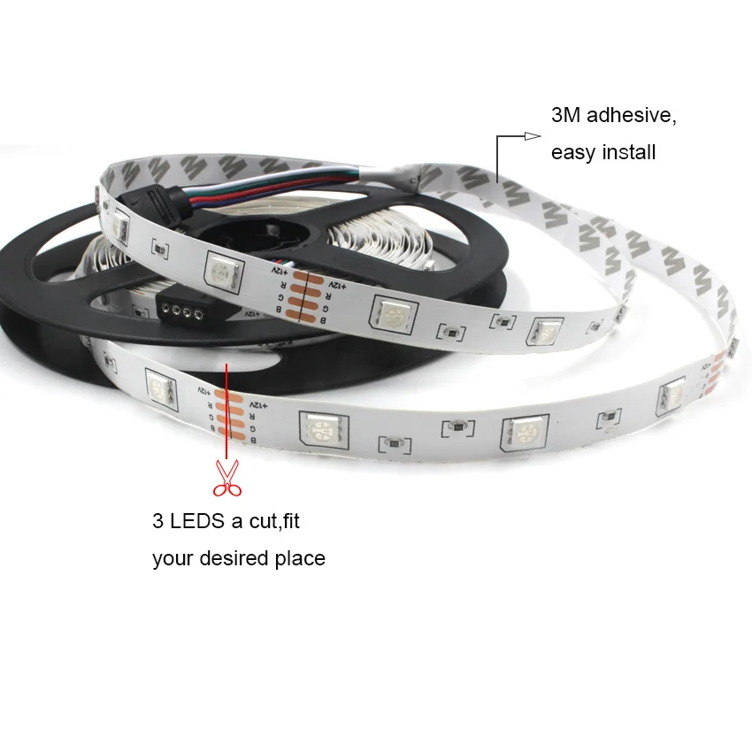 Комплект светодиодных лент IKVVT RGB SMD 5050 30 светодиодов/м 60 12 В Светодиодная лента