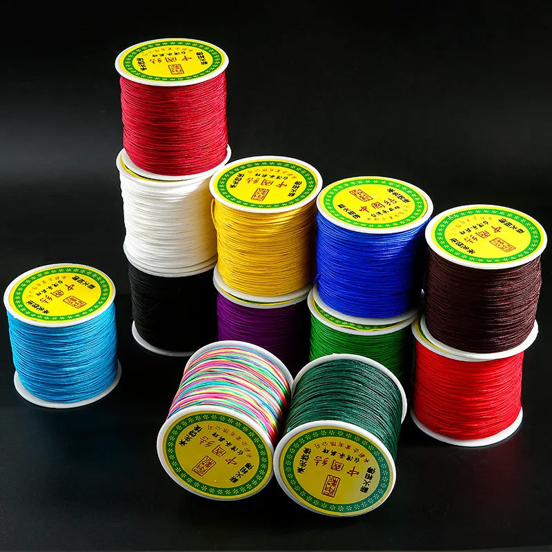 

0.8mm 12 Colors 100m Nylon Cord Thread Chinese Knot Macrame Cord Bracelet Braided String DIY Tassels Beading String Thread