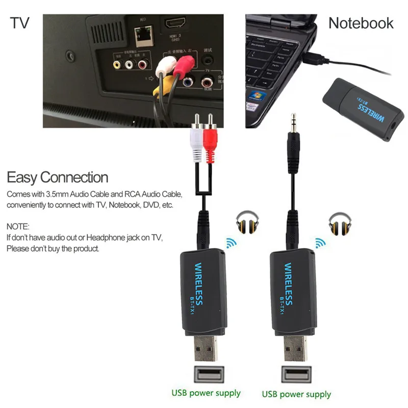 TX1 Bluetooth передатчик портативный стерео аудио 4 2 беспроводной USB адаптер для ПК