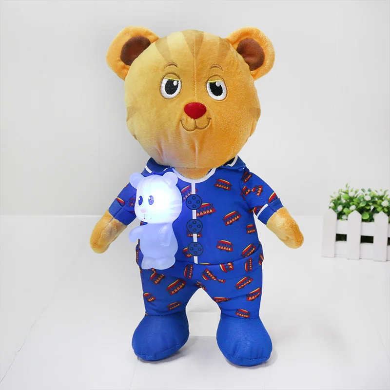 Новый 30 см Daniel С Рисунком Тигра и светодиодный светильник спокойной ночи песня