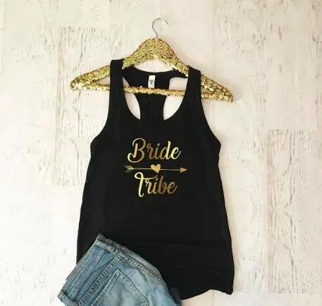 Индивидуальные золота надпись Bride Tribe Свадебная вечеринка для подружки невесты