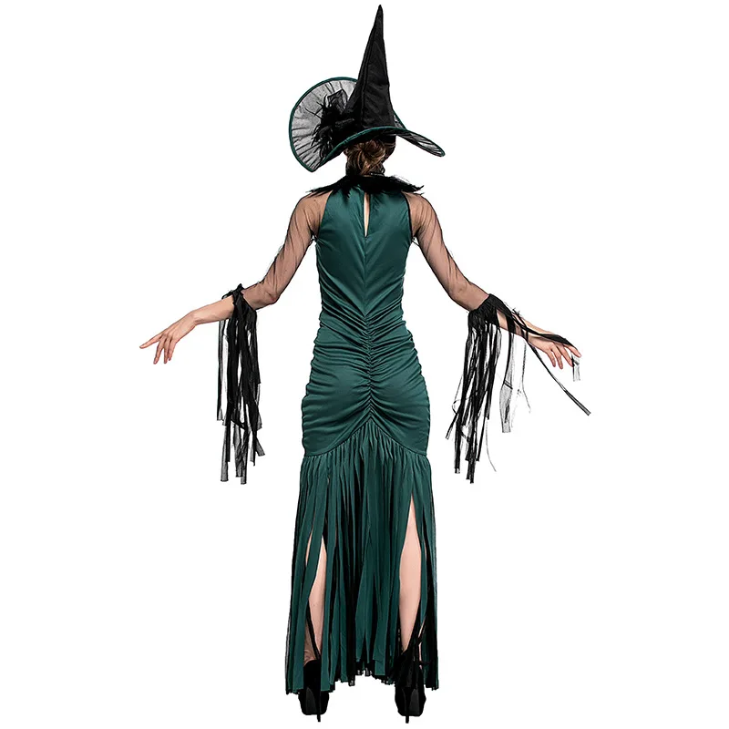 

Gothic Woman Halloween Witch Costumes Female Sorceress Cosplays Carnival Purim parade Masquerade Nightclub Role play Party dress