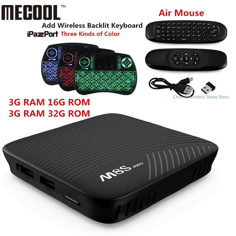 Натуральная mecool M8S Pro Android 7.1 ТВ коробка BT 4.1 2 ГГц ARM Cortex-A53 Процессор 64bit 4 К 3 г 16 32 HD |