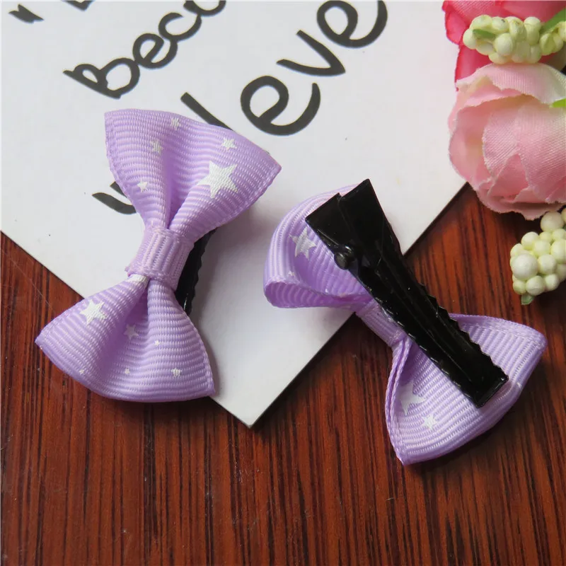 Color 25 Hairpin 2 шт./лот, заколка для волос с милой звездой и маленьким бантом для девочек, детские эластичные резинки для волос, резинка для волос, зажимы, аксессуары для волос для детей - Цвет: Color 25 Hairpin