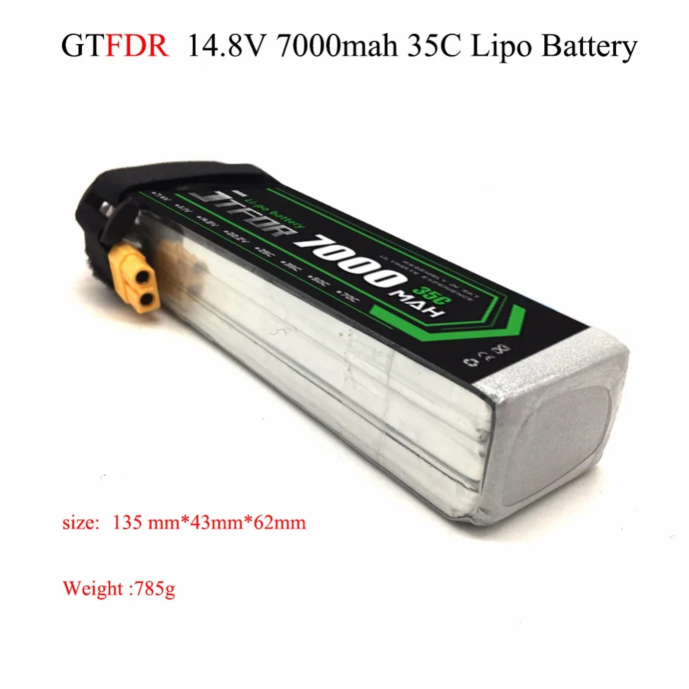 Хорошее качество 14 8 V 7000mAh 4S Lipo батарея 35C Max60C для RC самолета вертолета