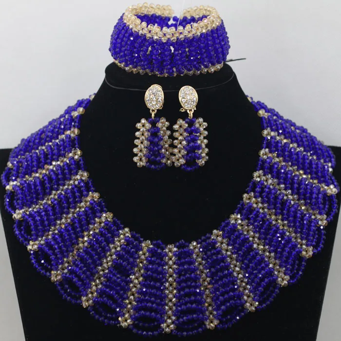 Superior Royal Blue African Beads Wedding Jewelry Sets Princess Women Dubai Events Occassion Free Shipping HX313 | Украшения и