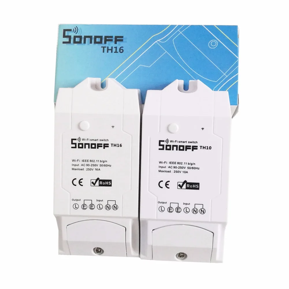 Sonoff TH 10A, 16A умный wifi переключатель контроллер с температурой водонепроницаемый модуль монитора влажности
