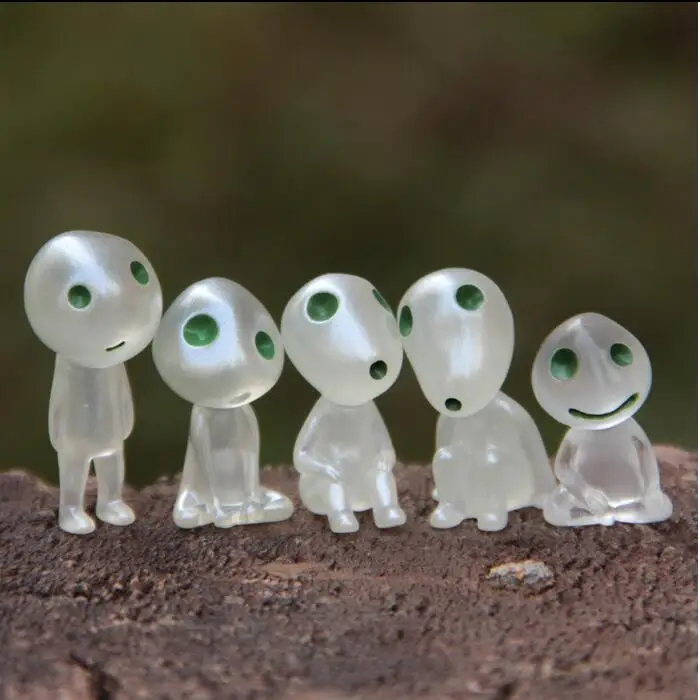 

Hot sale 5pcs/set Luminous Tree Elves Toy Miyazaki Cartoon Princess Mononoke Action Figure Toys Kids Gifts Wholesale
