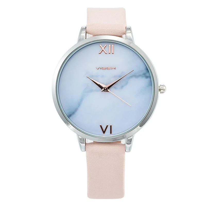 Часы наручные женские кварцевые с кожаным ремешком модные простые круглые