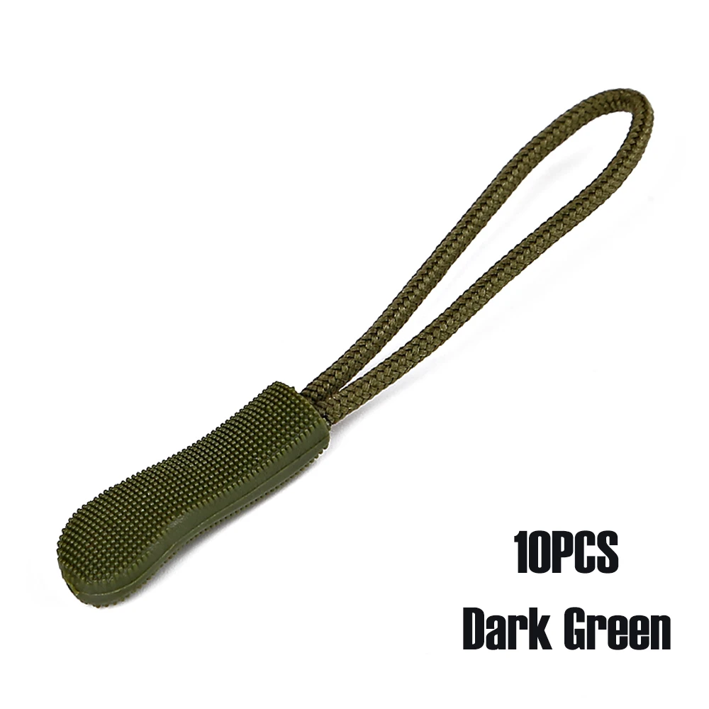 Dark Green 10/20 штук застежка-молния тянуть Замена шнура застежка-молнии ремень Lariat черный DIY Одежда сумка рюкзак аксессуары зажим для одежды пулер застежка-молнии - Цвет: Dark Green